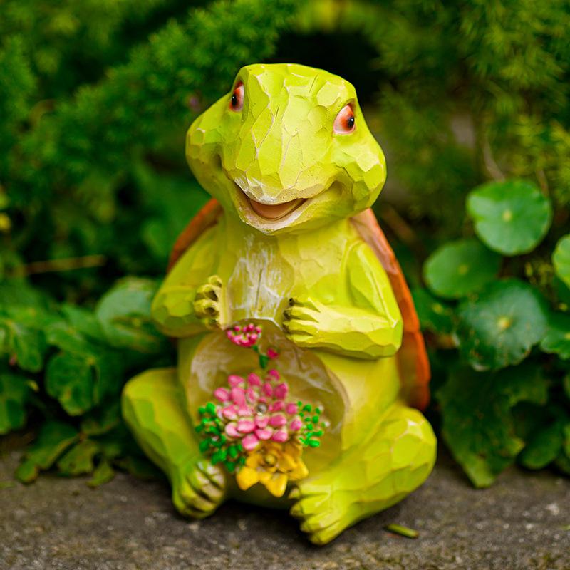 

Solar Turtle Frog Owl Statue Garden Light Figurine Outdoor Lawn Decor Statue Waterproof Cute Animal Ornaments Patio Balcony Yard