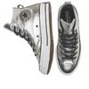 Converse Chuck Taylor All Star Synthetic Leather Liquid Silver Anti-Slip Shock Absorption High-Top Board Shoes Women's Silver Grey