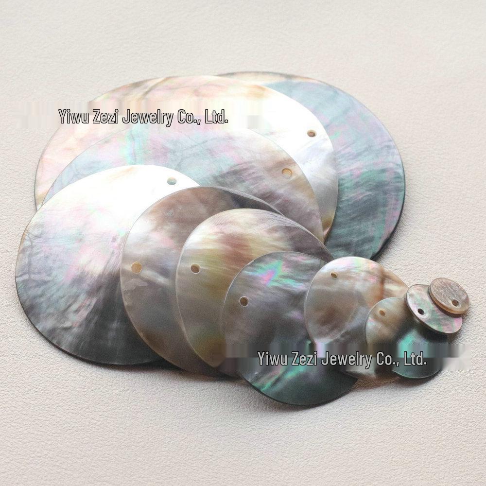 Ancient Style Black Lip Mother of Pearl Round Earrings & Hairpin DIY Jewelry Accessories