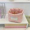 Plaid Stripe Grid Fabric Storage Basket Washable Household Decorative Bins Ins Stackable Miscellaneous Storage Basket