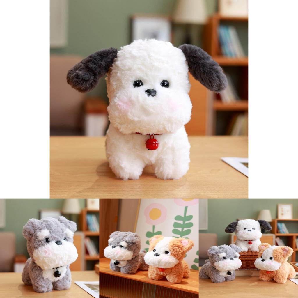 Cute Puppy Plush Toy Realistic Dog Design Soft Short Fur For Kids Birthday Gift
