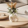 Weiße Vasen für Dekoration - Minimalistisches Design 2 Stück Vase für Tischmittelstück für Hochzeit Esstisch Wohnzimmer Büro Haus