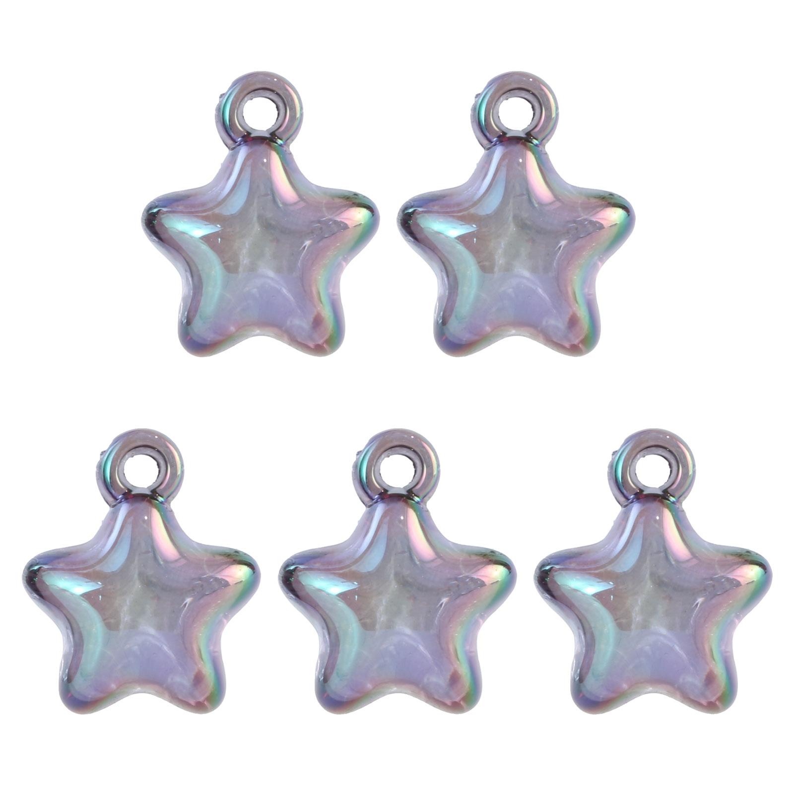 

5 шт. гладкие пентаграммы брелок модные акриловые звездные подвески с отверстием идеальный шарм кулон для ювелирных изделий ремесла чёрный