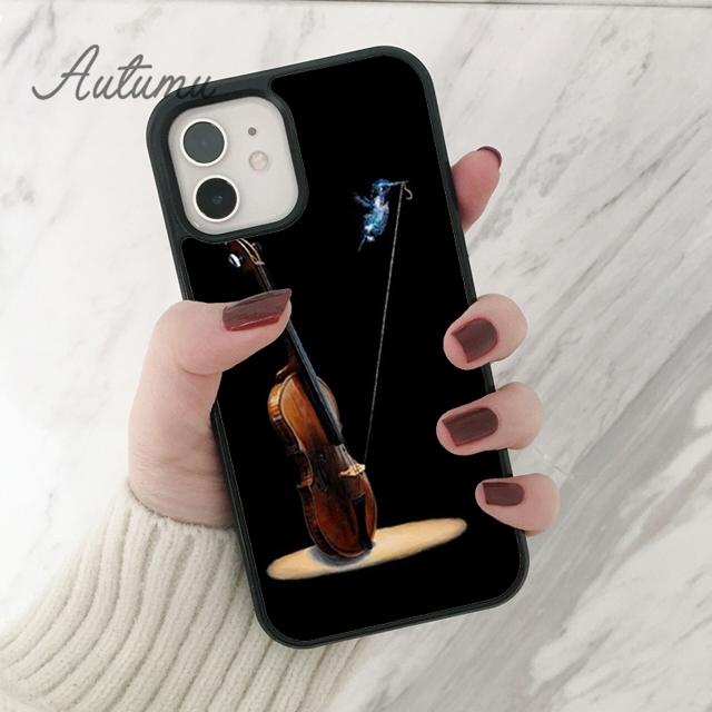 Musical Violin Guitar Phone Case for iPhone 11 12 13 14 Pro Max Mini X XR XS SE 2020 6 7 8 Plus Samsung Galaxy S21 S22 Shell