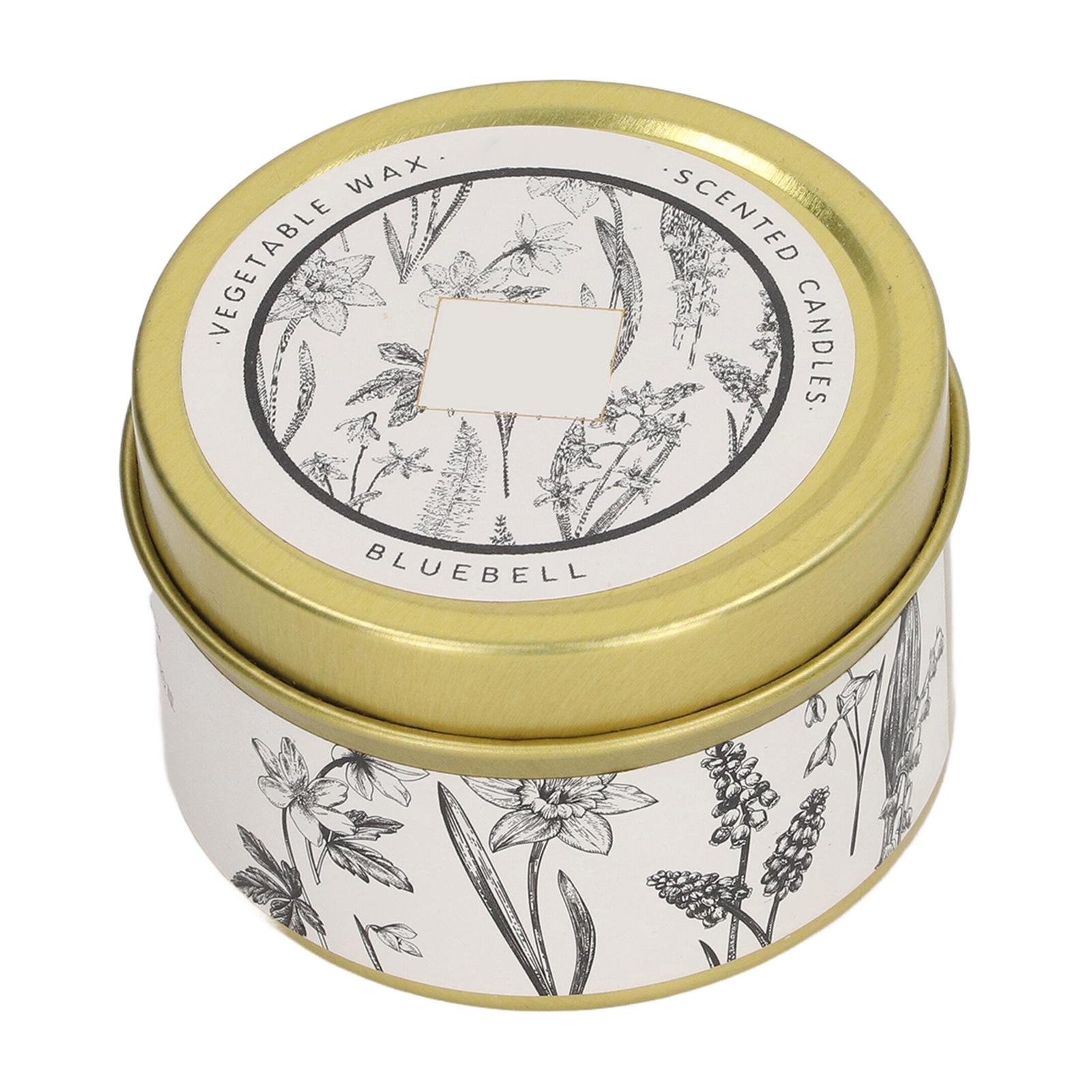 

Scented Candle Natural Plant Essential Oil Soybean Wax Tin Candle for Candlelight Dinner Golden 70g