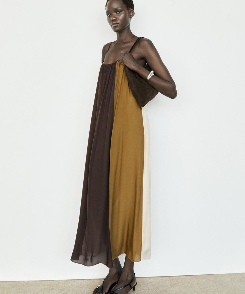 Masimodutti Fluid Strap Midi Dress