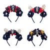 Halloween Theme Headband Day of The Dead Skull Flower Veil Hairband Cosplay Costume Headpiece Women Festival Hair Decors