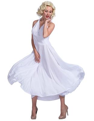 Youngfull Damen Marilyn Monroe Kostüm, 2-teiliges Set mit Kleid und Perücke, Perfekt für Halloween, Weihnachten, Partys, Bühnenauftritte, Comedy-Shows,