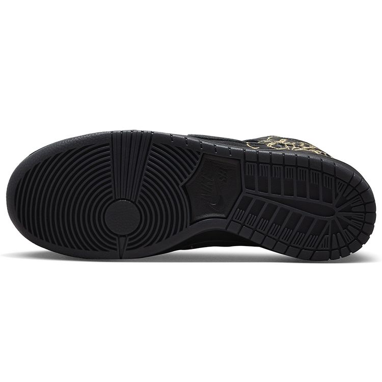 FAUST X Nike Dunk High SB The Devil Is In The Details Unisex Sneakers Black Metallic-Gold DH7755-001