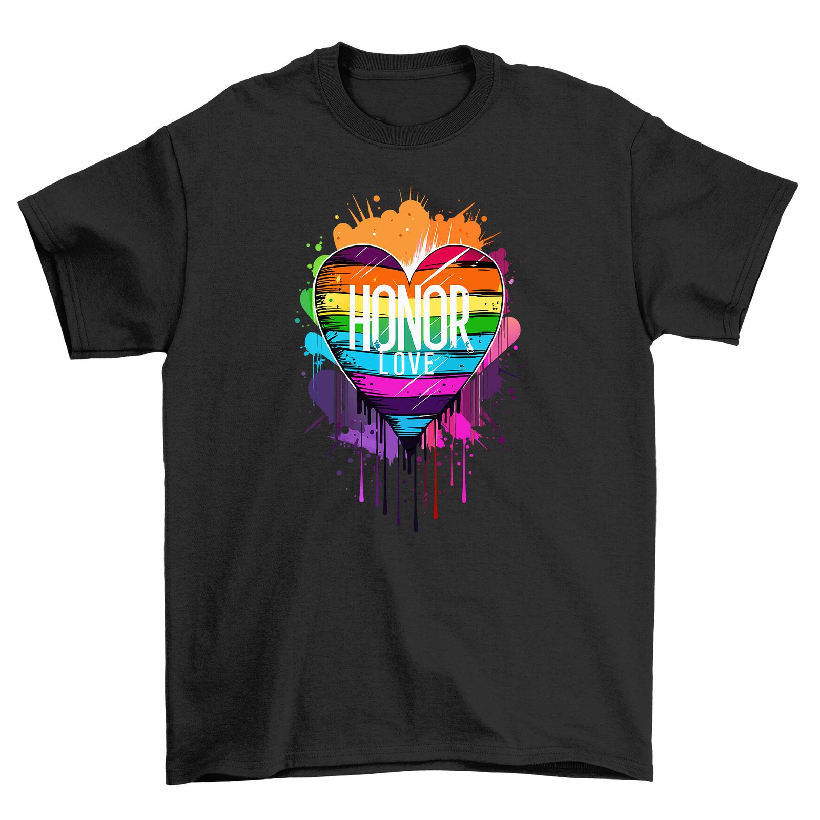 

Pride_17 Heart Rainbow T-Shirt Mens Womens Tees Top - Fun, Colorful, and Proud! 100% Cotton, Unisex XL