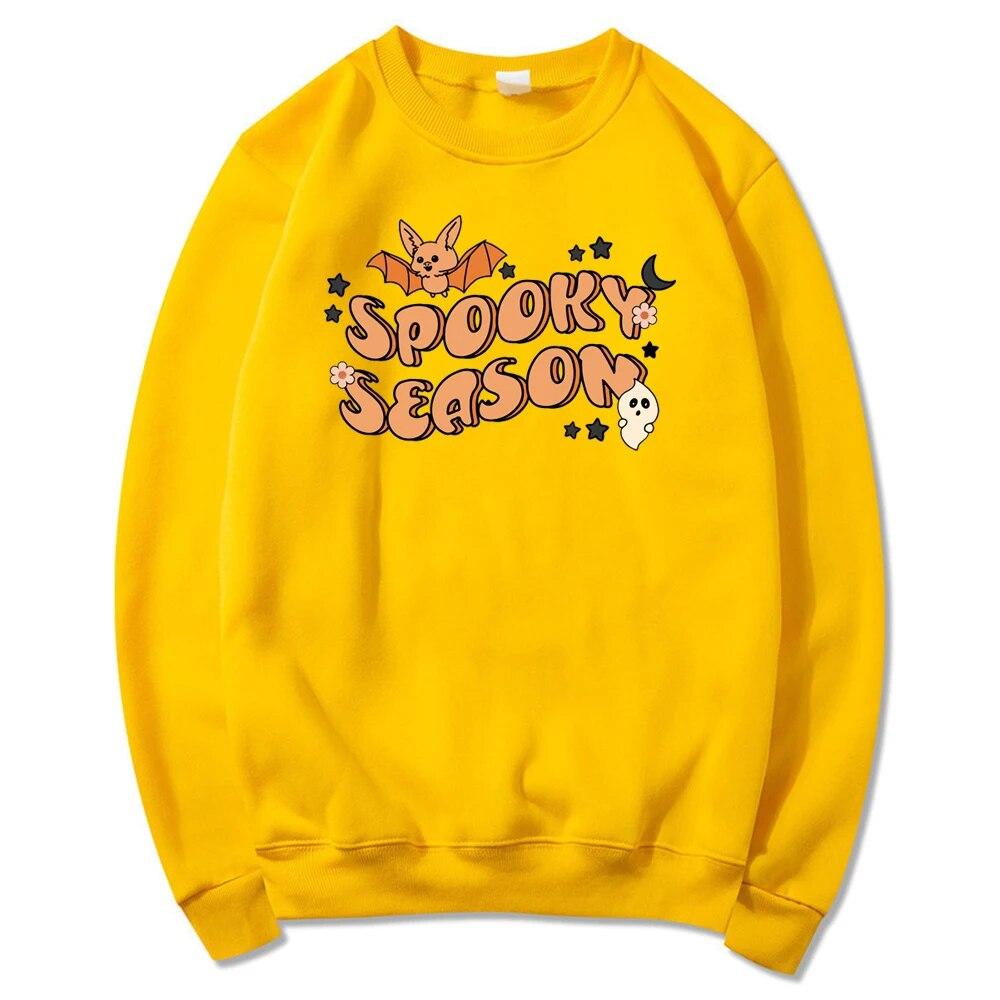 

Толстовка унисексSpooky Season Sweatshirt Spooky Season Halloween Hoodie Cute Ghost Графический пуловер Spooky Vibes Хэллоуин Толстовки с круглым вырезом 4XL