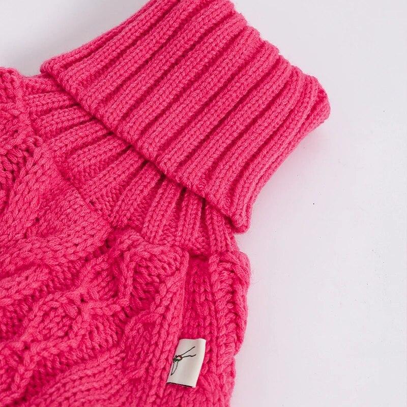 Winter Dog Sweater Italian Greyhound Whippet Turtleneck Twist Warm Dog Coat Dog Clothing Dog's Knitted Sweater