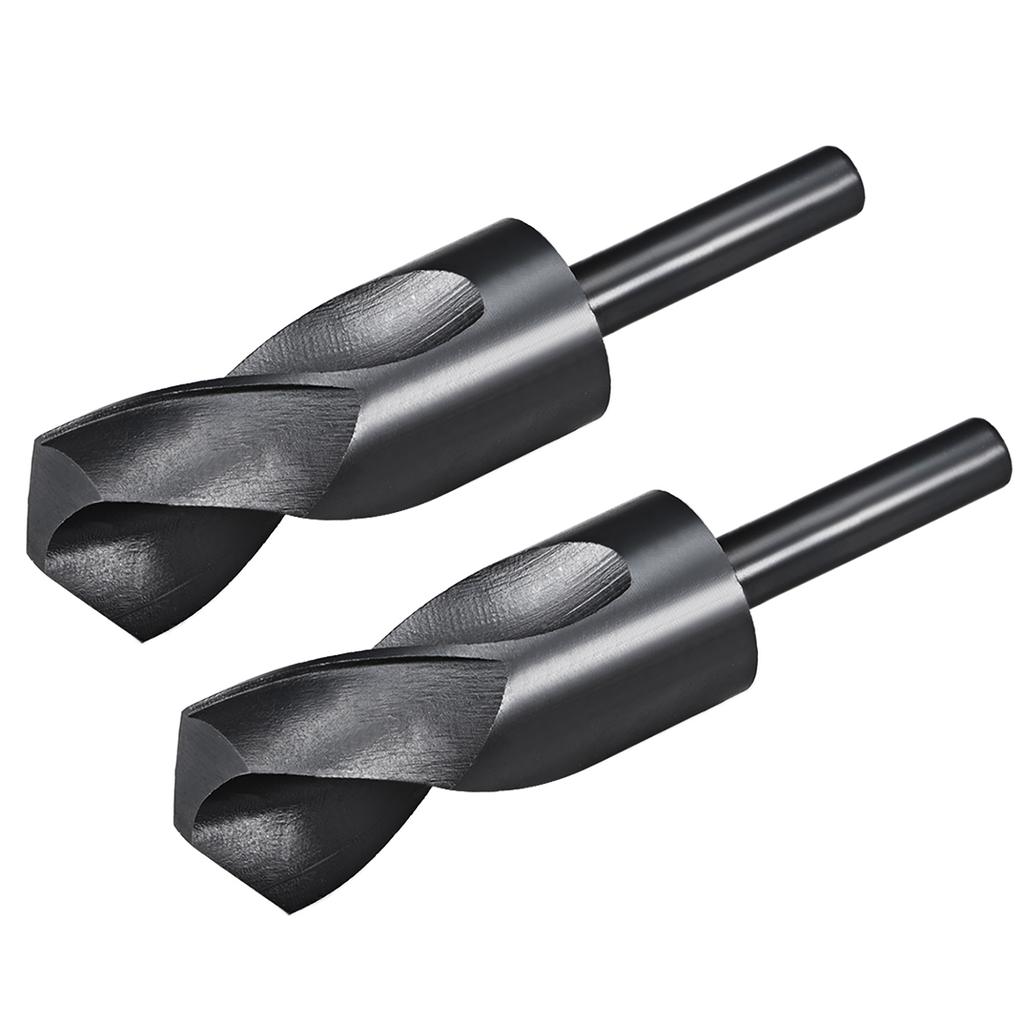 2pcs 15/18/28/35/mm Twist Drill Bits Black Nitride Coated HSS-6542 with 1/2" Reduced Shank