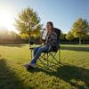 VEVOR Oversized Camping Chairs, 204 kg Heavy Duty Support, Portable Folding Camp Chairs with Padded Backrest & Armrests