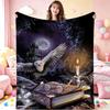 Wizard'S Magical Night Pattern Theme Flannel Blanket Suitable For All Seasons For Living Room Bedroom Gaming Room Lightweight Home Decor