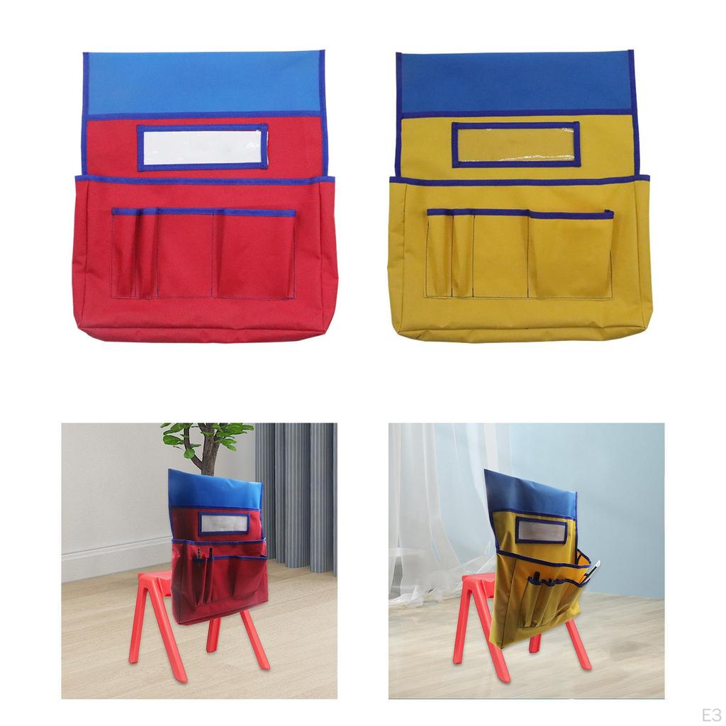 Chair Back Pocket Chairback Buddy Organizer with Name Tag Slot, Student for Home