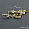 Cross Earrings, Inlaid With High-Quality Zircon Earrings, Fashionable Men'S And Women'S Ear Jewelry.