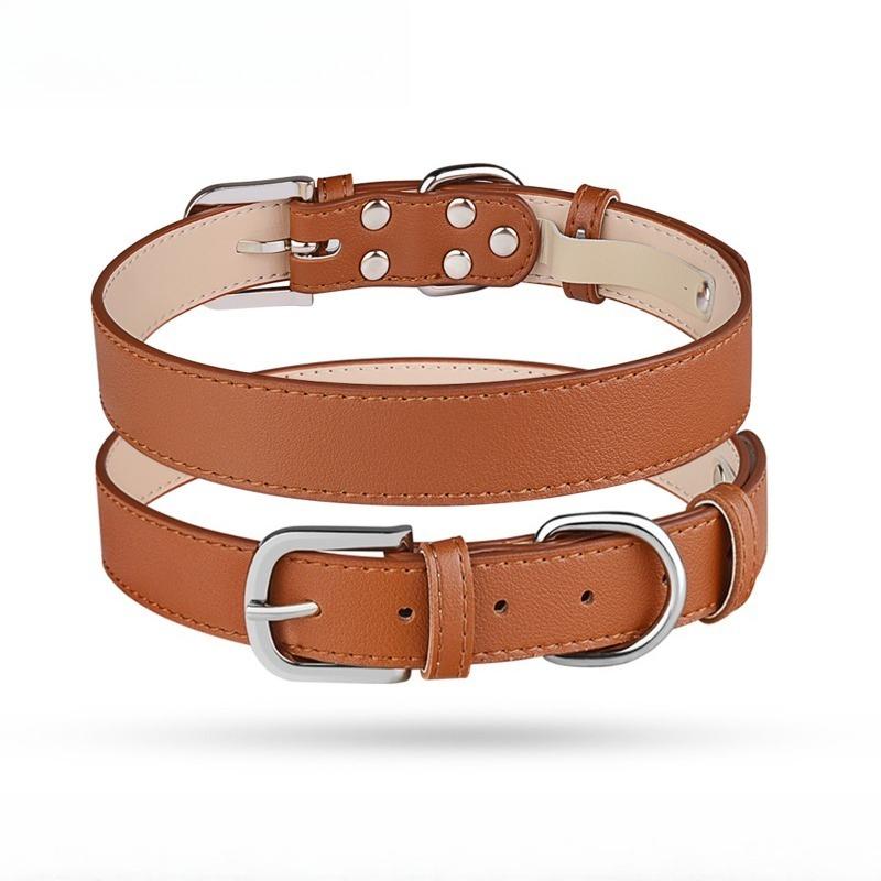 Soft PU Microfiber Dog Collar Adjustable Metal Buckle Comfort Wear‑Resistant Pet Collar For Small Medium Large Dogs Daily Walking