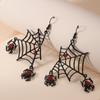 Rhinestone Halloween Earrings Punk Spider Pendant Earrings Aesthetic Spider Web Earrings  Party