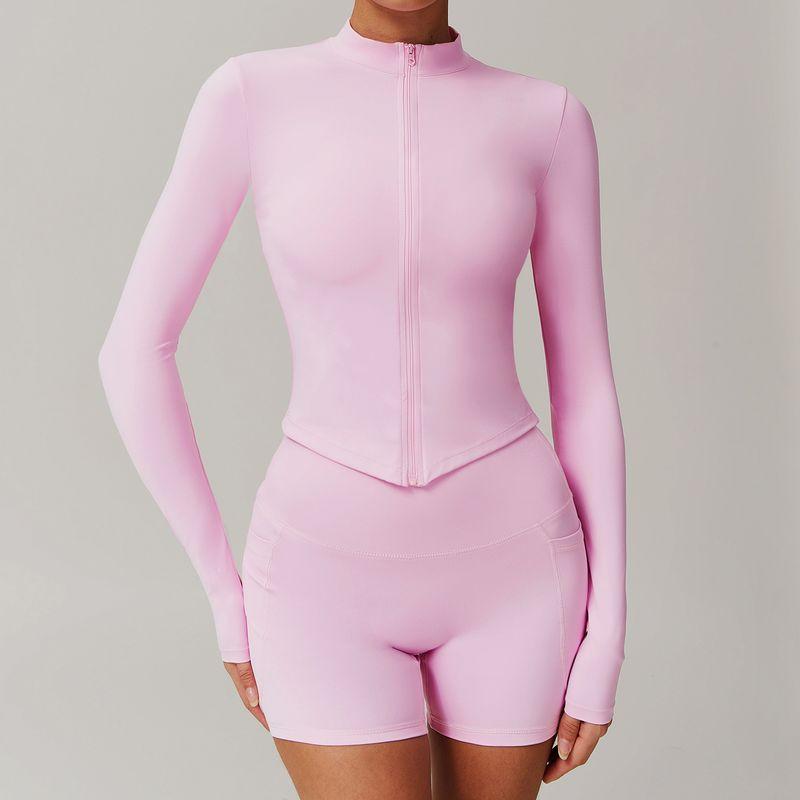 Guangzhou Zechuang Clothing Co., Ltd. Quick-Drying Nude Feel Fitness Outwear Women's Zipper Outwear Running Sports Tight