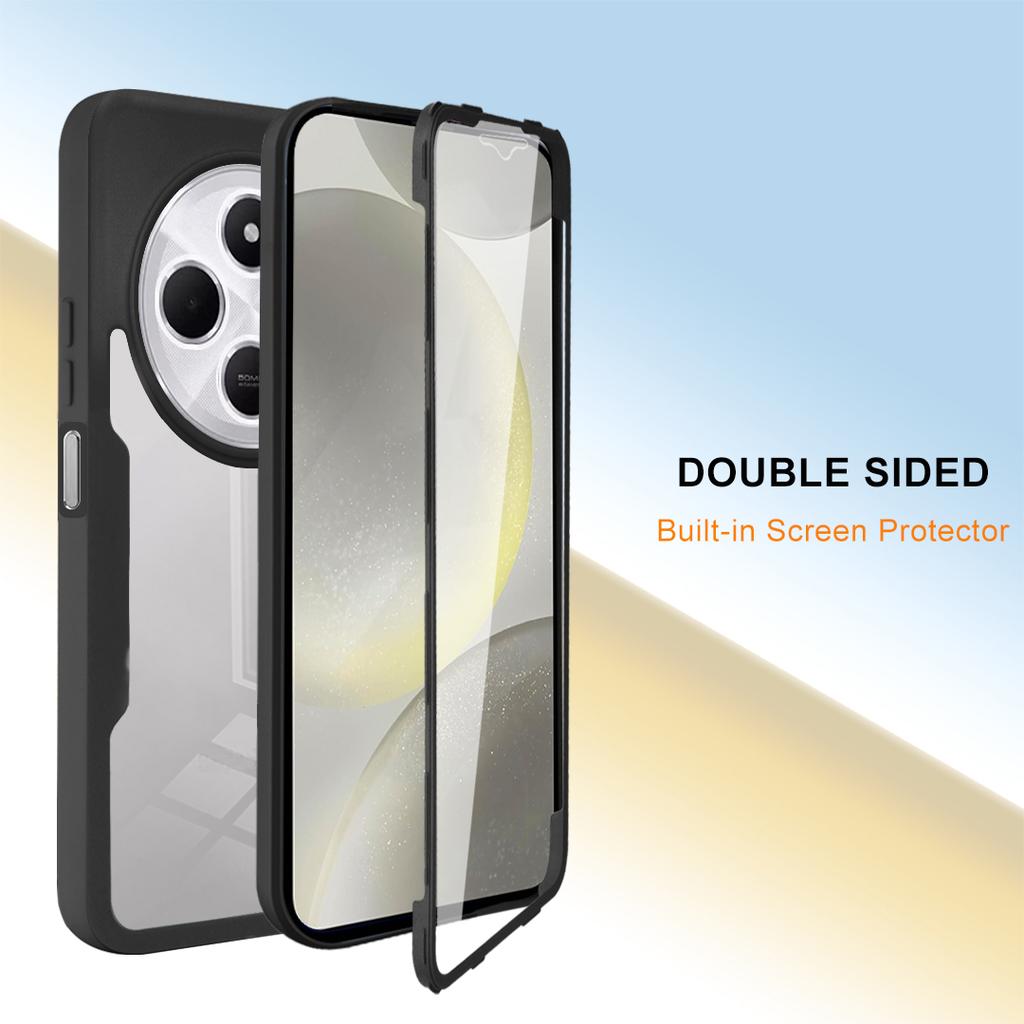 Phone Case For Xiaomi Redmi 14C 4G/14R 5G/A4 5G/Poco C75 4G,Acrylic+TPU Clear Cover with PET Screen Film
