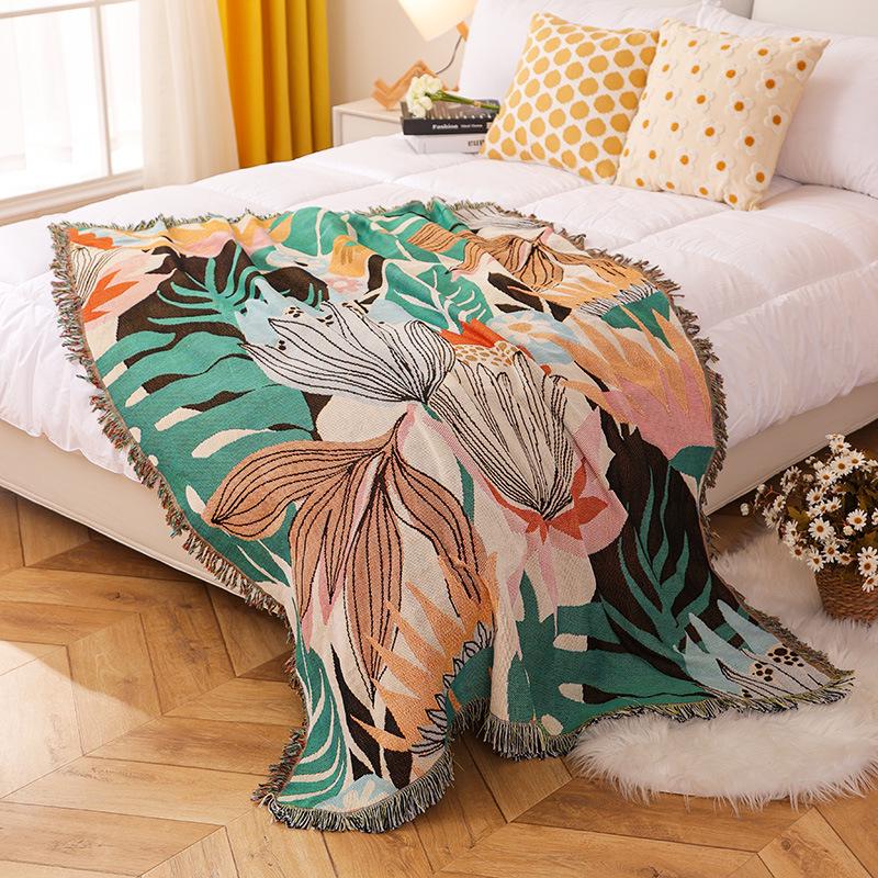 Versatile Ins-Style Line Illustration Blanket: Perfect for Camping, Casual Use, Naps, Throwing, Sofas, Picnics, and Bed Ends.