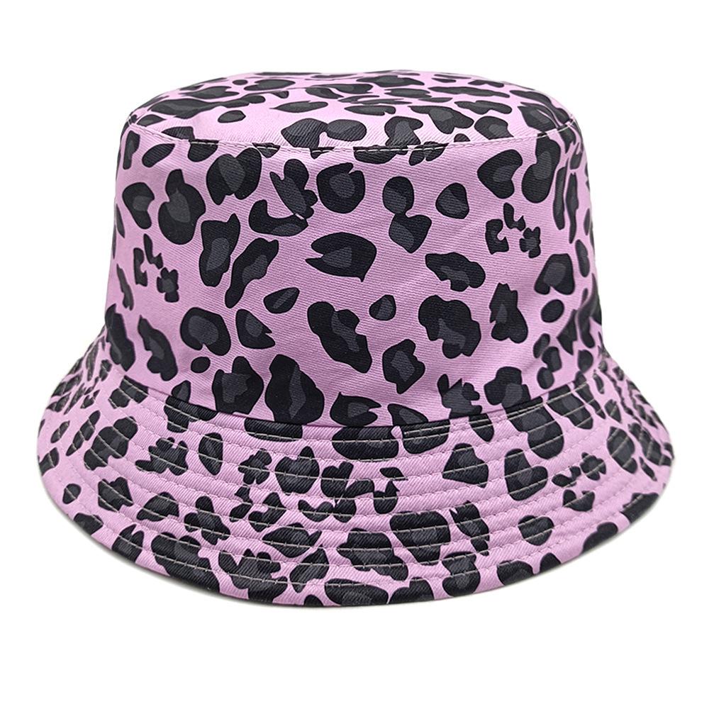 Vintage klobouk typu kbelík s leopardím vzorem, Unisex módní slunečník rybářská čepice, Letní ochrana proti slunci Panama, Venkovní plážové cestovní sluneční klobouk