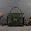 Johnature Retro Messenger Bag Genuine Leather Advanced Women's Handbag Versatile Solid Color Shoulder Bags