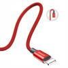 Fabric braided USB cable iPhone Lightning 18m red