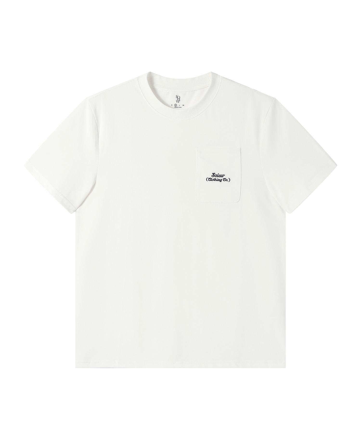 Soru Pocket Embroidered T-Shirt_White S