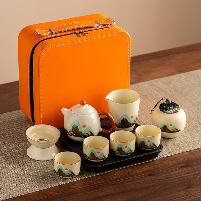 Ru Kiln Tea Set Ceramic Kung Fu Tea Set Household High-end Tea Tea Cup Holiday Gifts Business Gifts