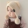 Plush Ear Protection Caps Windproof Cartoon Pompom Hat Soft Knitted Cap  Kids