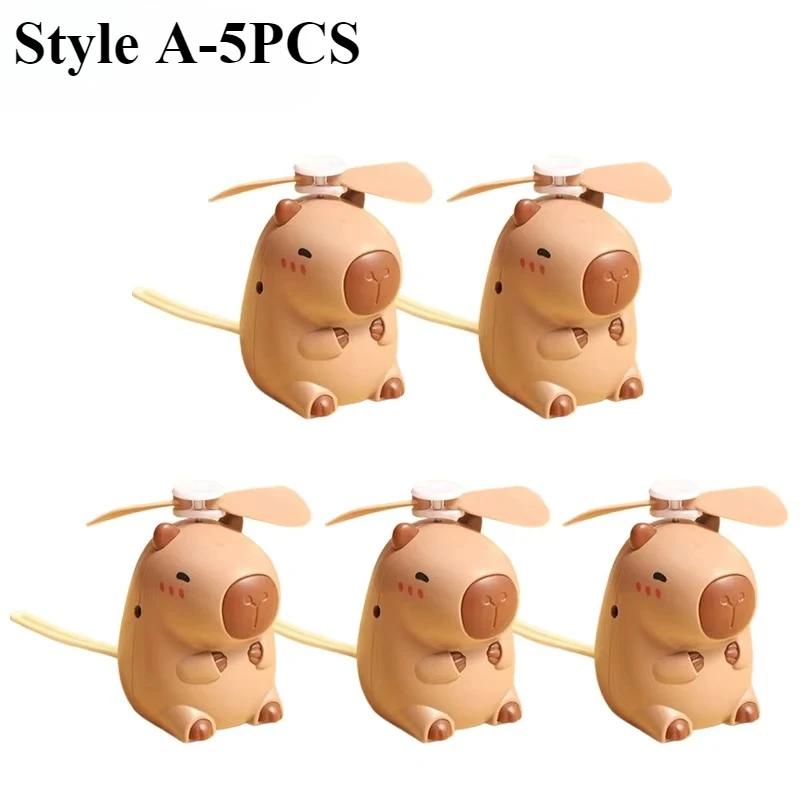 1-10PCS Capybara Neck Fan Portable USB Rechargeable Cartoon Mini Fan Handheld Cooling for Outdoor Travel Summer Gift