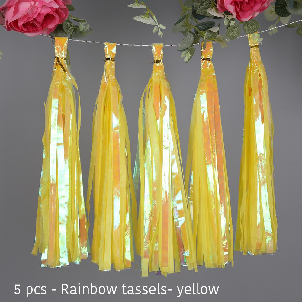 Party Unicorn Garland Rainbow Iridescent Tassel Garlands Paper Flower Wedding Decoration Birthday Baby Shower Party Decorations