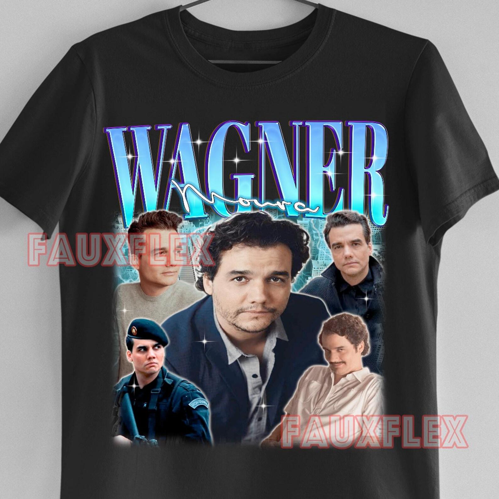 Рубашка WAGNER MOURA, Ретро-футболка Wagner Moura, Винтажные фанатские футболки Wagner Moura, Подарок с мерчем бразильского актера, Детская футболка для кино S