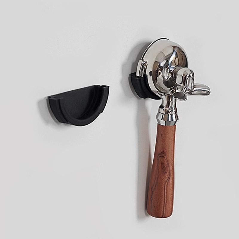 Coffee Portafilter Wall Mount Rack Semi-circular Silicone Durable Espresso-Portafilter Wall Holder for-Home 51/53/58mm
