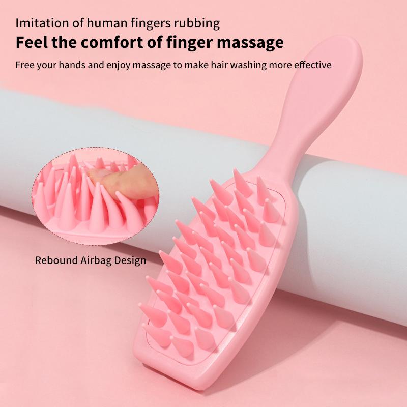 Extended Handle Soft Silicone Shampoo Scalp Hair Massager Hair Washing Comb Shower Brush Bath Spa Massage Brush Beauty Hair Tool