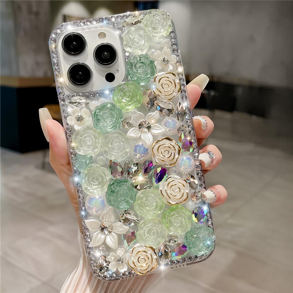 

Glitter Bling 3D Floral Phone Case For Honor X60 Pro X50i X30 X50 X40 X30i 5G Rhinestone Rose Flower Crystal Cover Honor X60 Pro
