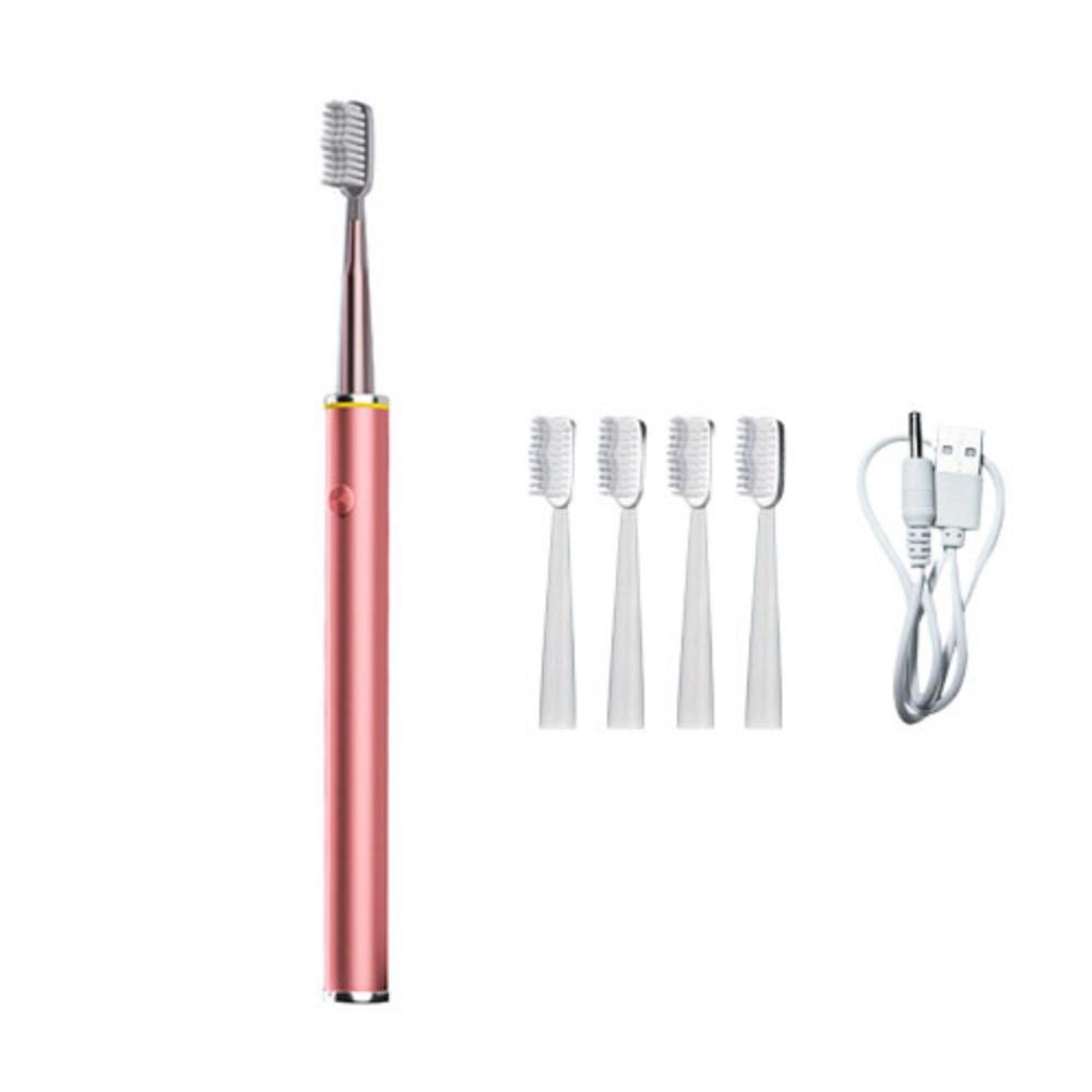 

Водонепроницаемая женская электрическая зубная щетка с мягкой щетиной для чистки зубов, бытовая розовый