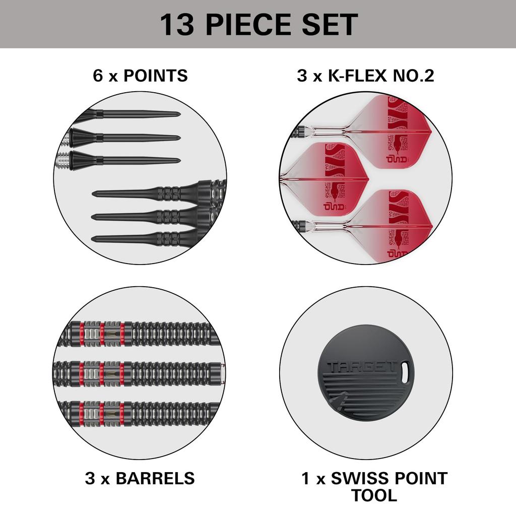 Target Darts Nathan Aspinall Soft Tip 95K Darts 18G Tungsten 2 Flights Black Pixel Tips Swiss Titanium Converted Steel Points Player Edition