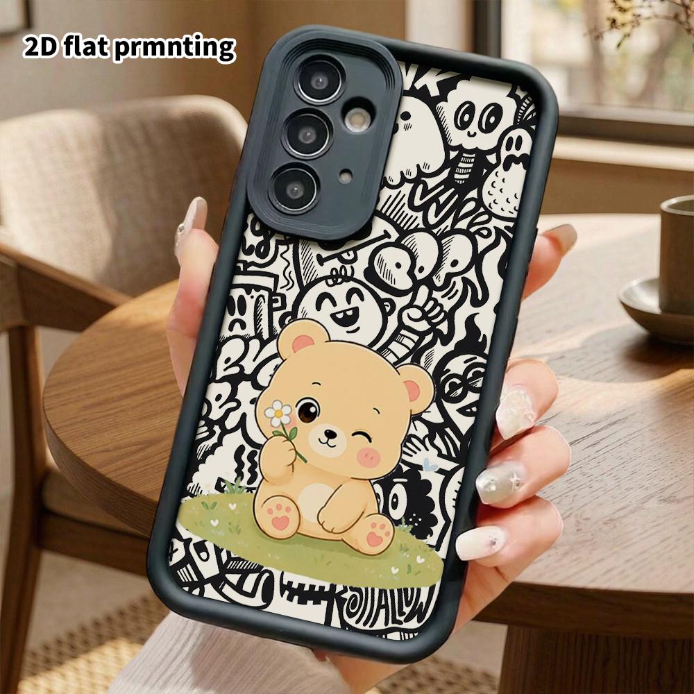 Phone Case: 2D Flat Samsung Galaxy A34 A35 M05 M06 S20 S22 S21 FE Plus 5G Protective Case, Light Brown Little Bear, Christmas and Halloween Gift