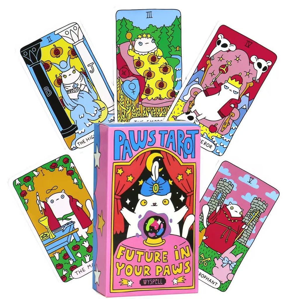 Wyspell Cat Tarot Card Game With Cute Quirky Artwork For Card Entertainment