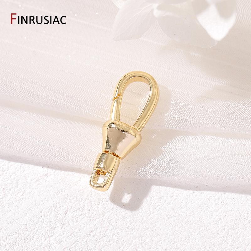 14K Gold Plated Brass Heart Shape Spring Clasp Connector Clasp For DIY Bracelet Necklace Handmade Jewelry Making Findings