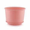 10 Inch Plastic Round Flower Pots with Tray for Home, Terrace, Garden Etc | Pack of 05 | Pink Color | for Home Indoor & Outdoor Gardening Plants