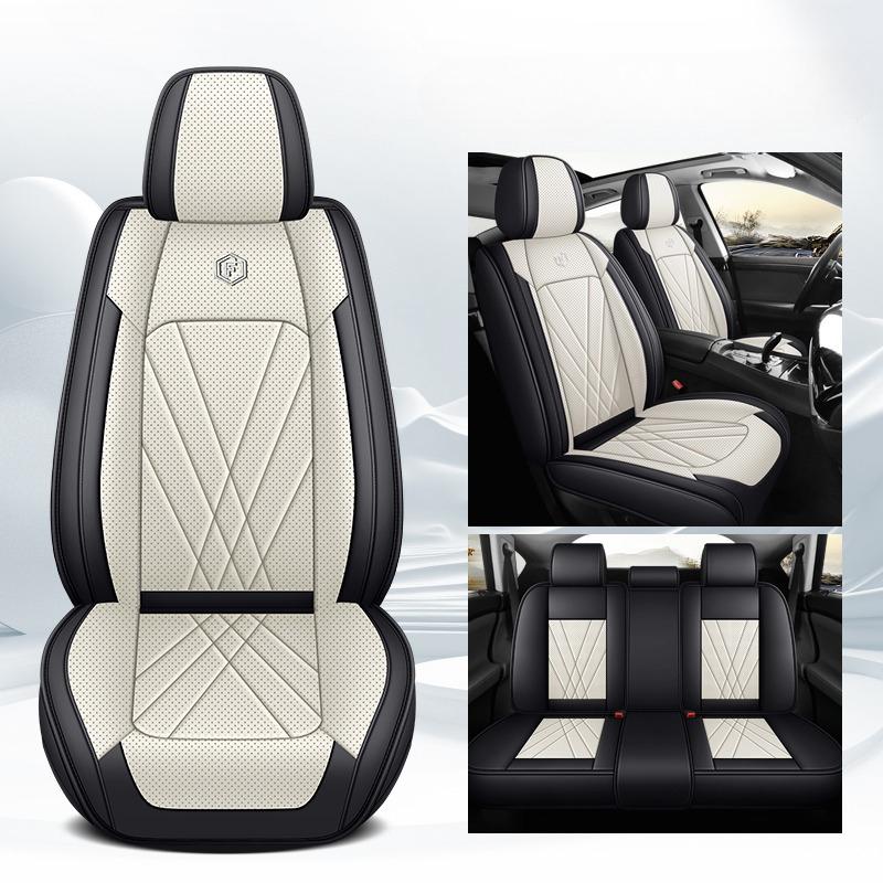 

Комплект из 5 предметов чехлов для автомобильных сидений, Перфорированная ПУ кожа Дышащие и удобные, Полная защита, Для всесезонного использования, Универсальная посадка