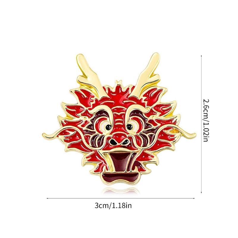 A52E Retro Dragon Badge Unique Designs Brooch Pins for Fashionable Individuals