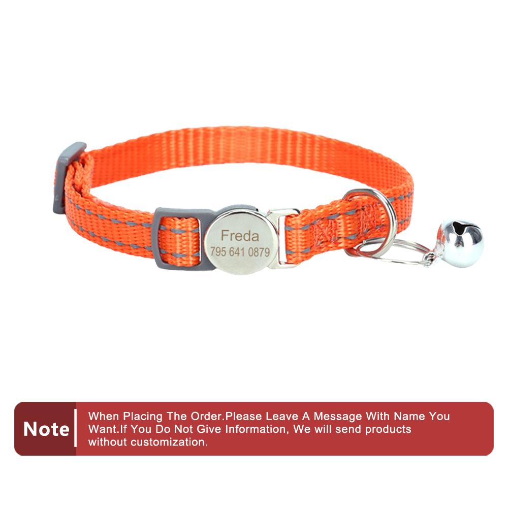 Personalized Name Cat Collar Kitten Puppy Anti-lost DIY Tag Custom Pet Collar Engraved Phone For Small Dog Puppy