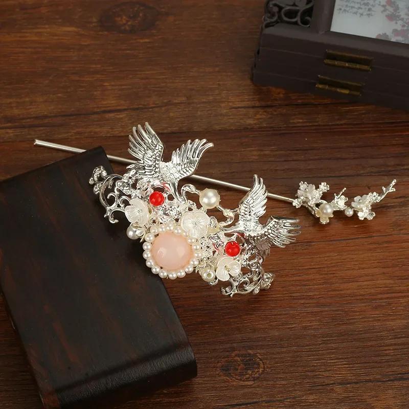 Antique Style Hair Stick Hair Coronet Pin Female Headdress Decors Headband Crown Hair Stick Gorgeous Retro Jewelry Headwear