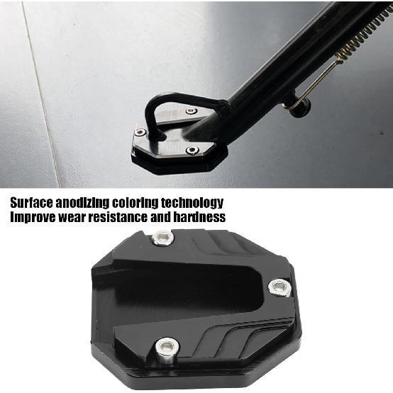 Motorcycle Stand Pad, Universal Motorcycle Kickstand Pad, Aluminium Alloy Motorcycle Side Stand Plate Pad High Strength Kickstand Pad Plate Support