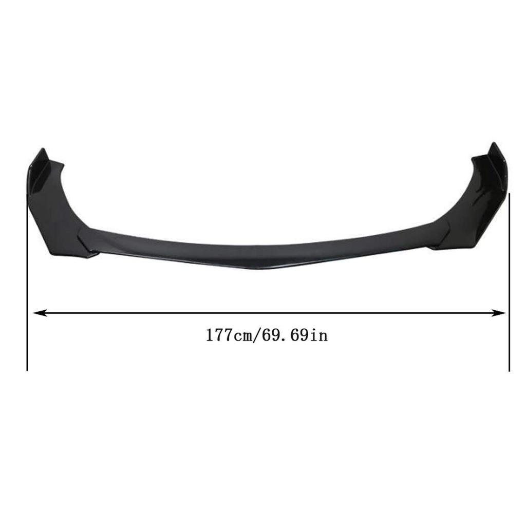 Universal Lip Body Kit for Cars Glossy Black ABS Front Lip Split Body Kit Spoiler Glossy Black Fits Universal